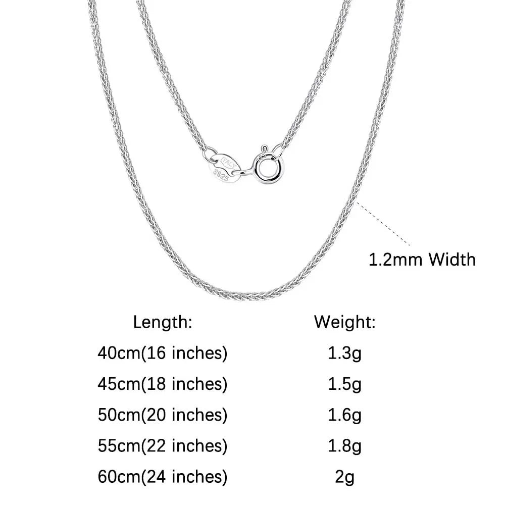 ORSA JEWELS Chopin-Kette aus echtem 925er-Sterlingsilber, minimalistischer Stil, 925-Chopin-Kette, 40–60 cm, SC53