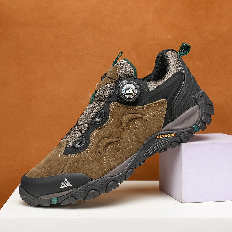 HIKEUP-Lederschuhe für Herren, Outdoor-Wanderschuhe, Touristentreckingsneaker, Bergsteigen, Trail-Joggingschuhe, Spannschloss