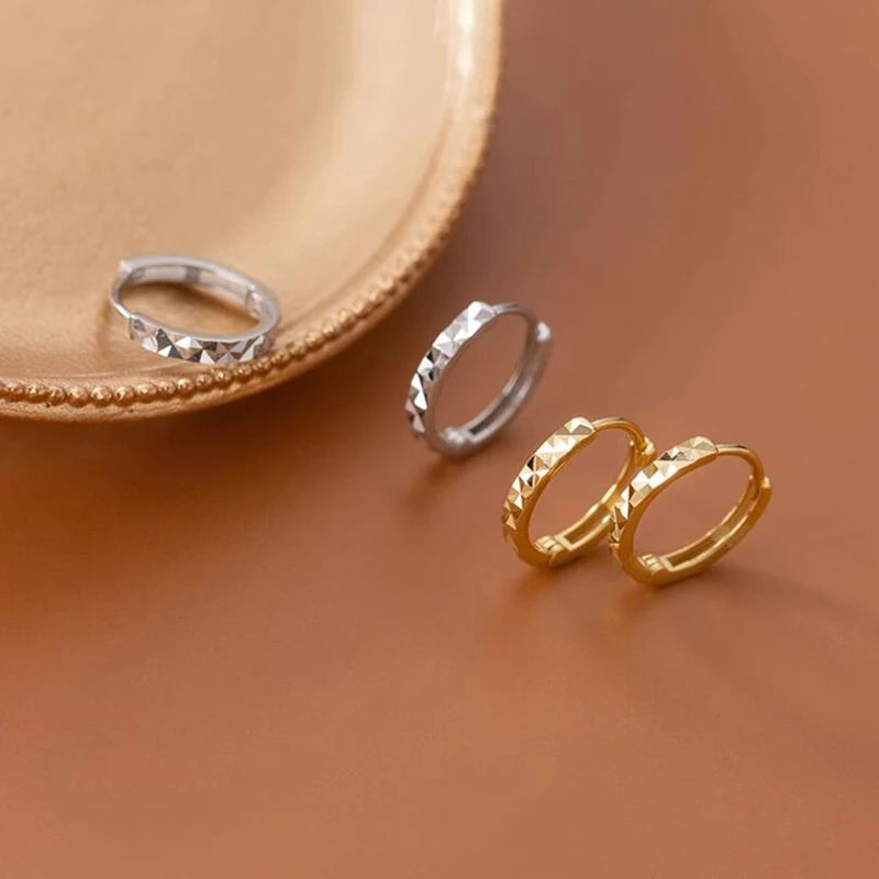 INZATT Echt 925 Sterling Silber 10/12/14 MM 18 K Runde Huggies Creolen Für Frauen Klassische feine Schmuck 2024 Trendy Sommer