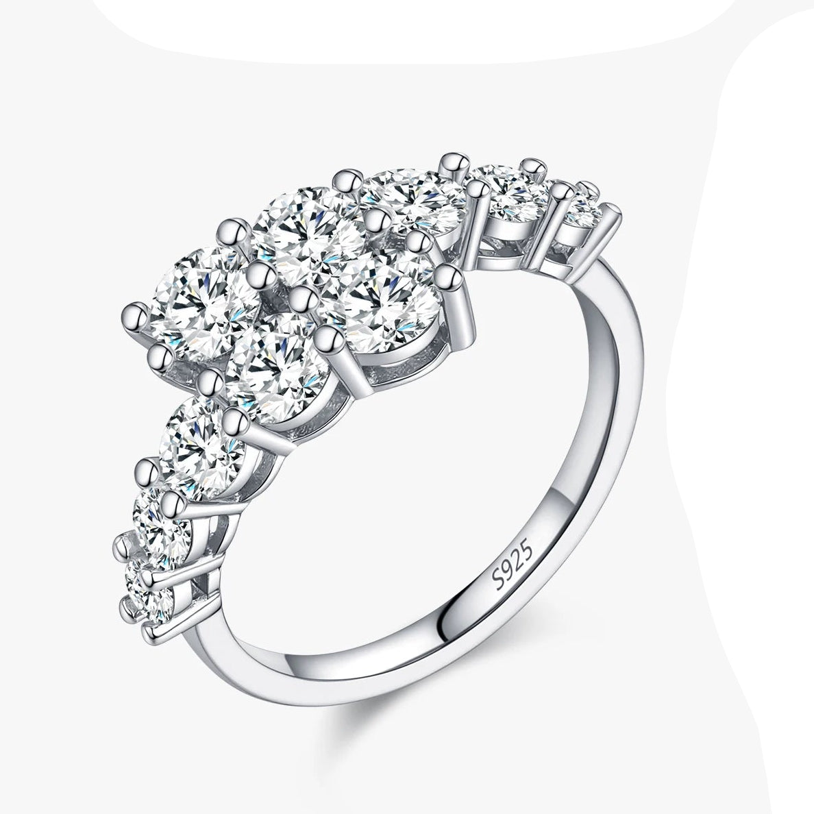 Moissanit Eternity Ring aus 925er Sterlingsilber