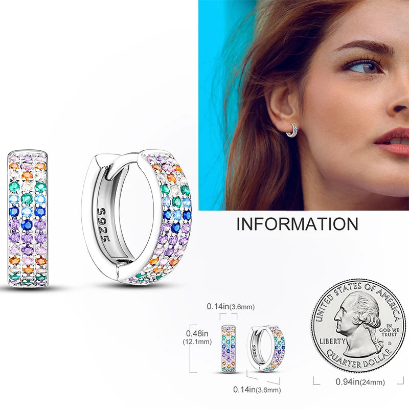 Creolen aus 925er-Sterlingsilber, Mond, Sonne, Original-Ohrring, Anhänger, Zirkon, Herzform, Stern-Ohrring, für Frauen und Mädchen, zur Herstellung von Schmuck