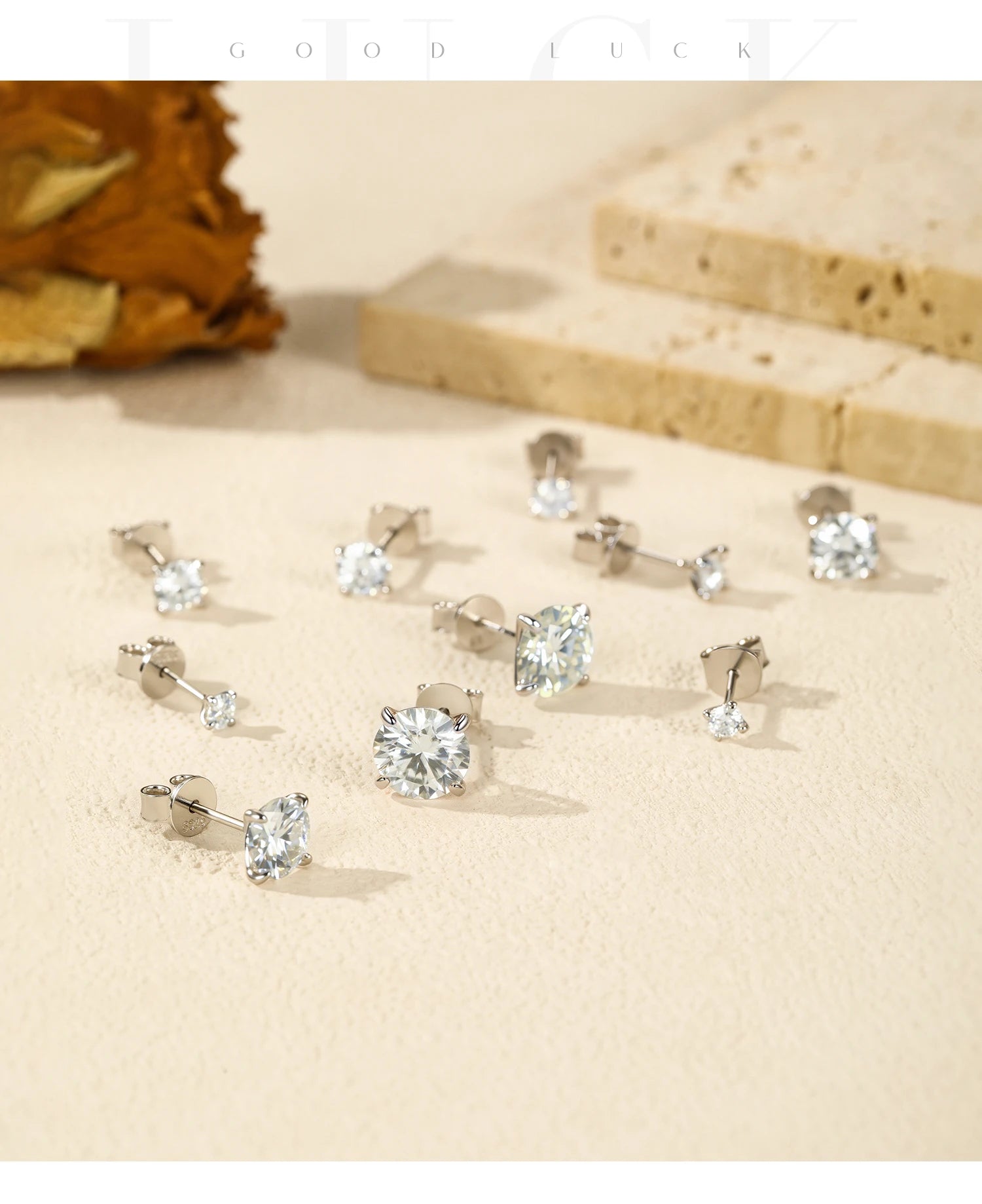 MODIAN 5 Größen D Farbe Moissanit Ohrringe 925 Sterling Silber Funkelnde Luxus Ohrstecker Für Frauen Hochzeit Edlen Schmuck