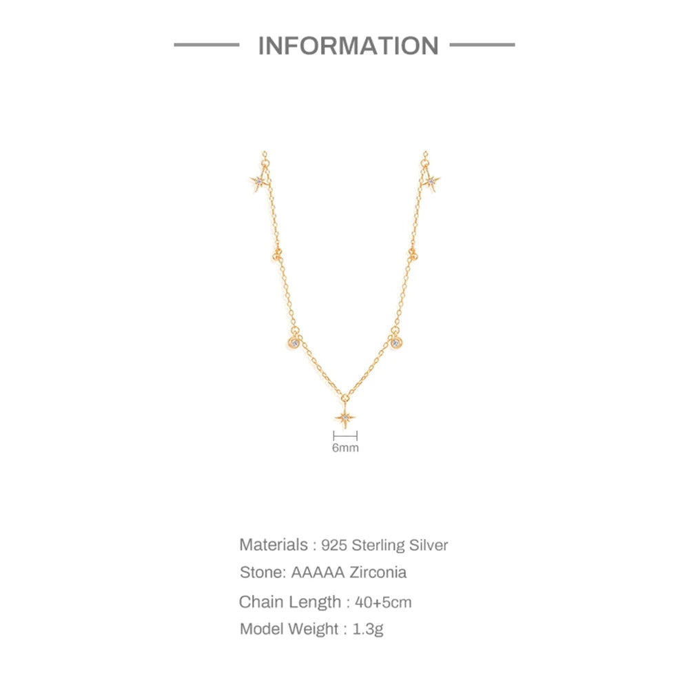 Adjutant 925 Sterling Silber Stapel Choker Kette Frauen zierliche Blume Zirkon Halskette Geometrie koreanischen Schlüsselbein Hals Schmuck Geschenke