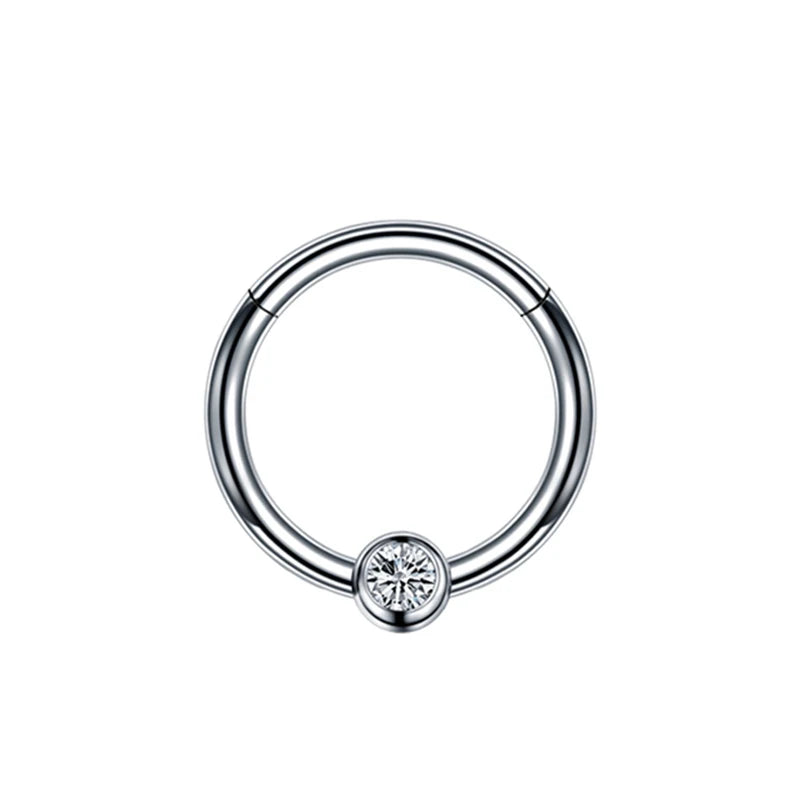 ASTM F136 Titan Antiallergisch Septum Piercing Nasenring Tragus Knorpel Ohrring Lip Stud Zirkon Clicker Hoop Körperschmuck 16G