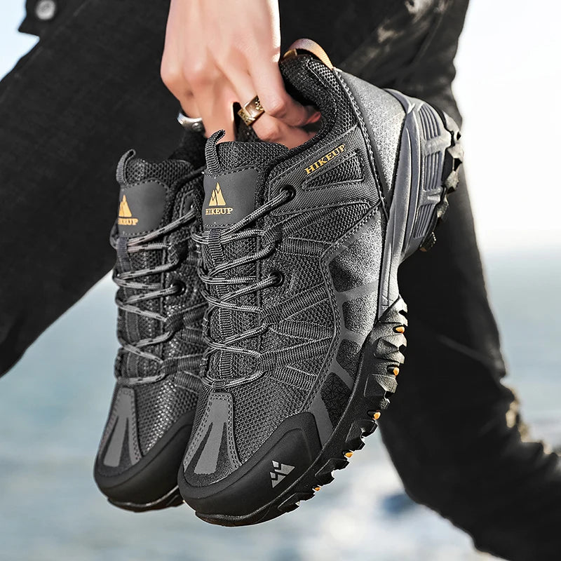 HIKEUP Atmungsaktive Dämpfung Rutschfeste Turnschuhe Herren Wanderschuhe Laufen Trekking Turnschuhe Outdoor Bergsportschuhe für Männer