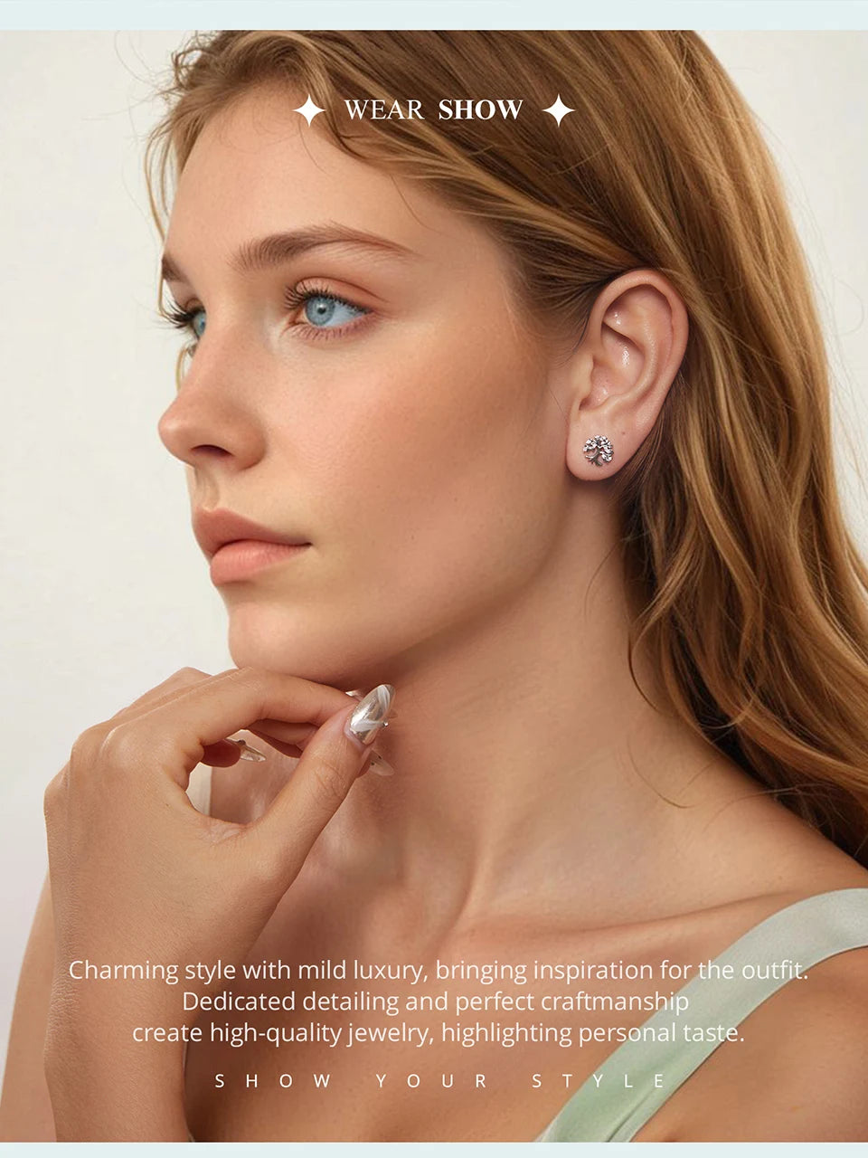 WOSTU Baum des Lebens Kettenglied-Armbänder Ohrstecker für Frauen 925 Sterling Silber AAA Zirkon Armband Familie Schmuckset Geschenk