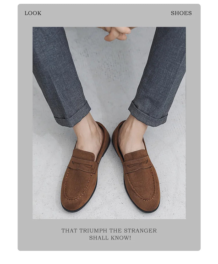 Herbst Wildleder Loafer Mann Große Größe 45 Komfort Slip-on Casual Schuhe Männer Wohnungen Retro Braun Mokassins Für Männer zapatos de hombre