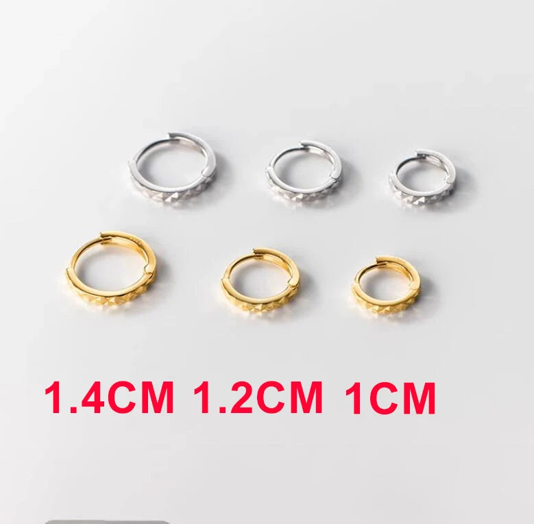 INZATT Echt 925 Sterling Silber 10/12/14 MM 18 K Runde Huggies Creolen Für Frauen Klassische feine Schmuck 2024 Trendy Sommer