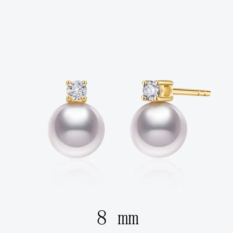 Senlissi-Neue Mode Lofty 8-12mm Süßwasser Perle Stud 18k Ohrringe für Frauen S925 Sterling Silber schmuck Freundin Geschenke