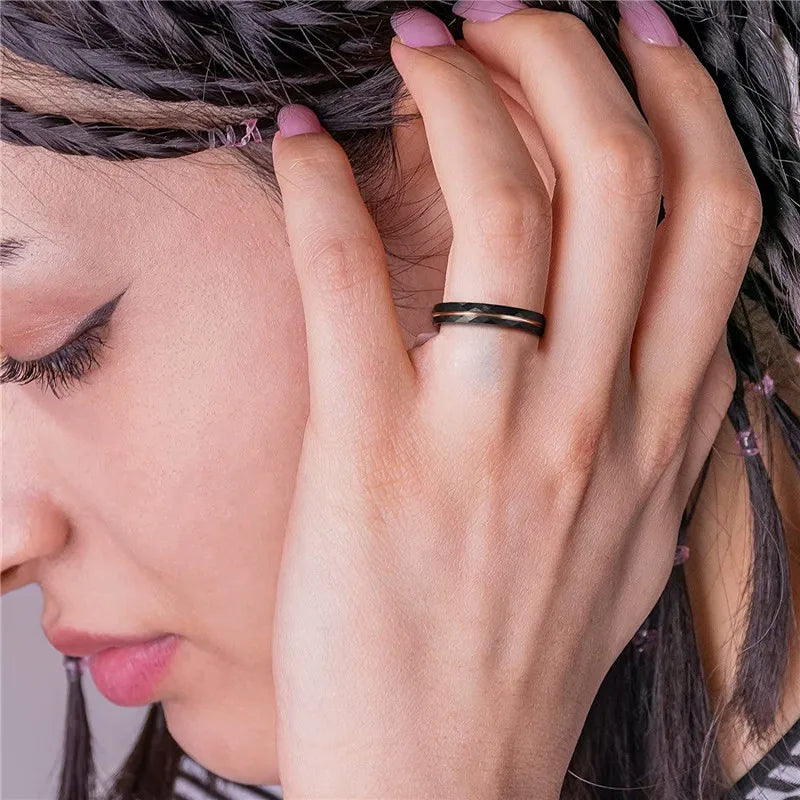 Eleganter Wolframcarbid-Ring für Frauen und Männer