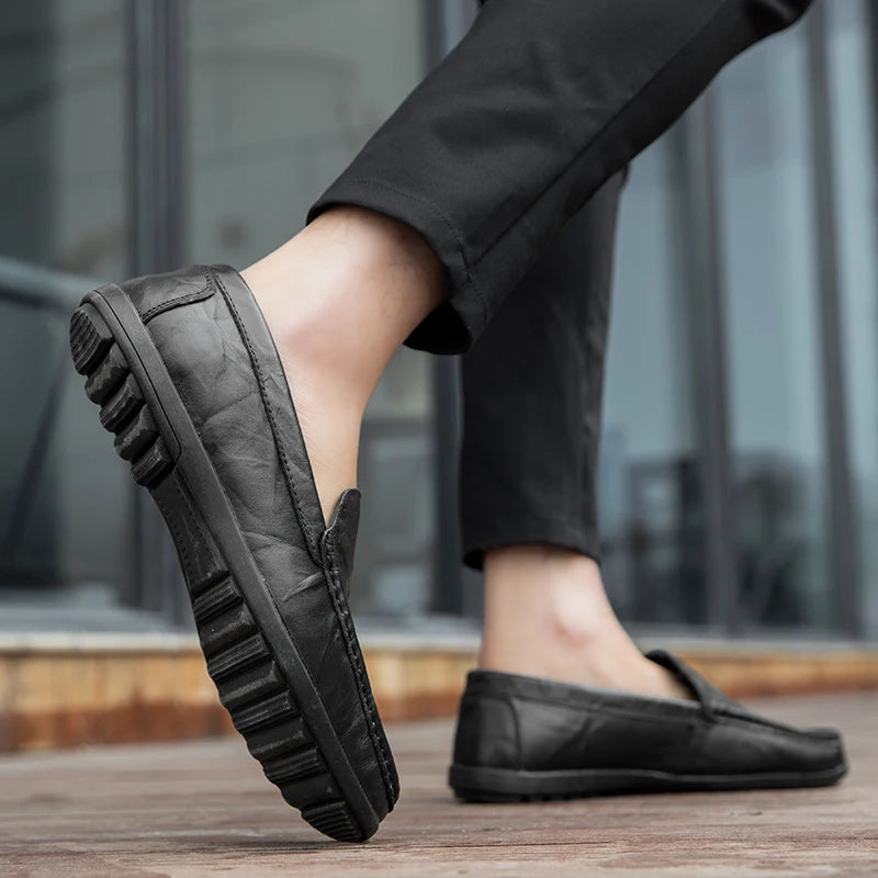 Echtes Leder Männer Schuhe Casual Luxus Marke Männer Müßiggänger Italienischen Mokassins Atmungsaktive Slip auf Männer Fahren Schuhe Chaussure Homme