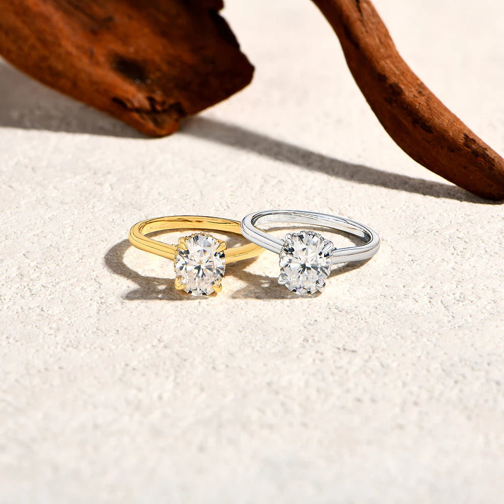 Attagems ovaler Schnitt 9*7mm d vvs1 Farbe solide echte Gold18k Moissan ite Ring Schmuck für Frauen Verlobung Hochzeit Dame Geschenk Luxus