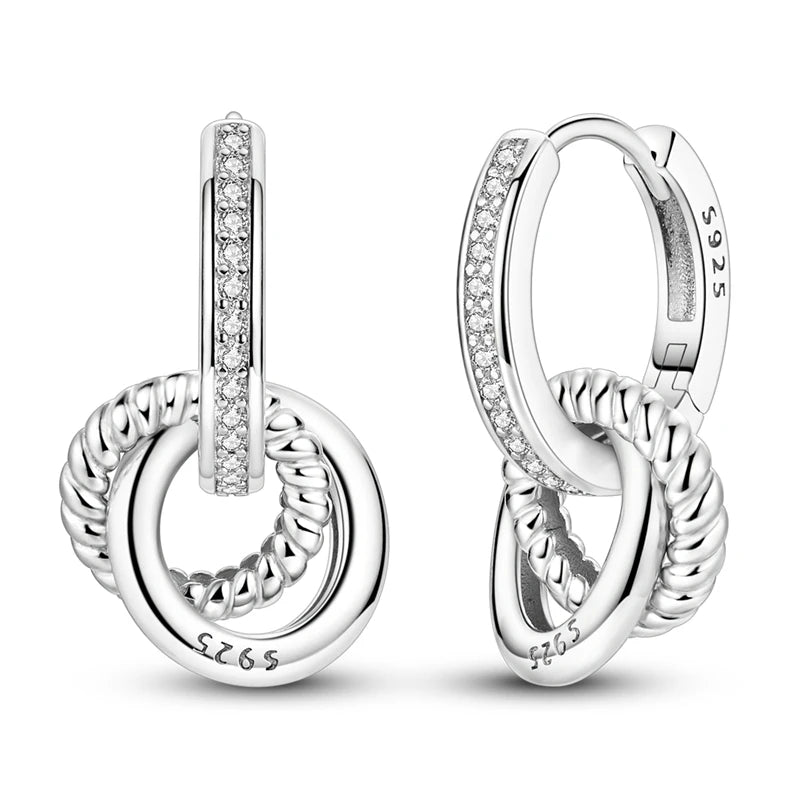 2025 neue 925 Sterling Silber Creolen Blumen Zirkon Tropfen Ohrringe Stud Für Frau Feine Geburtstag Hochzeit Schmuck Geschenke
