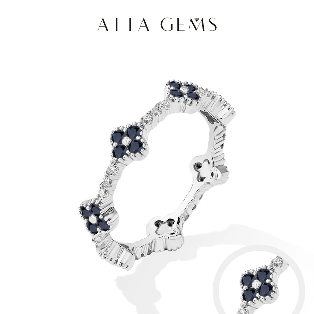 ATTAGEMS Eternity DVVS1 Moissanit-Ring für Damen, 100 % echtes 925er-Sterlingsilber, vergoldet, Hochzeit, Party, Charm, edler Schmuck, neu