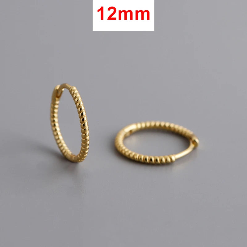 INZATT Echt 925 Sterling Silber Twisted Rope Form 18 Karat Creolen für Frauen Klassischen Feinen Schmuck Geometrische Zubehör