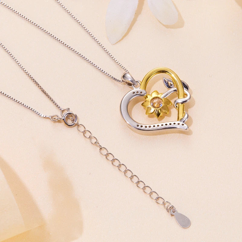 Bamoer U D Farbe VVS1 EX 1,0 CT Moissanite Halskette Herz Anhänger Goldene Blume Box Kette S925 Original Design Valentine geschenk