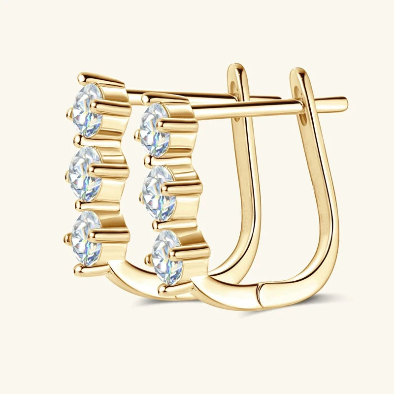 925 Silber 0,3 Karat * 2 Moissanit klassische Retro elegante Temperament vielseitige hochwertige Herren- und Damenohrringe