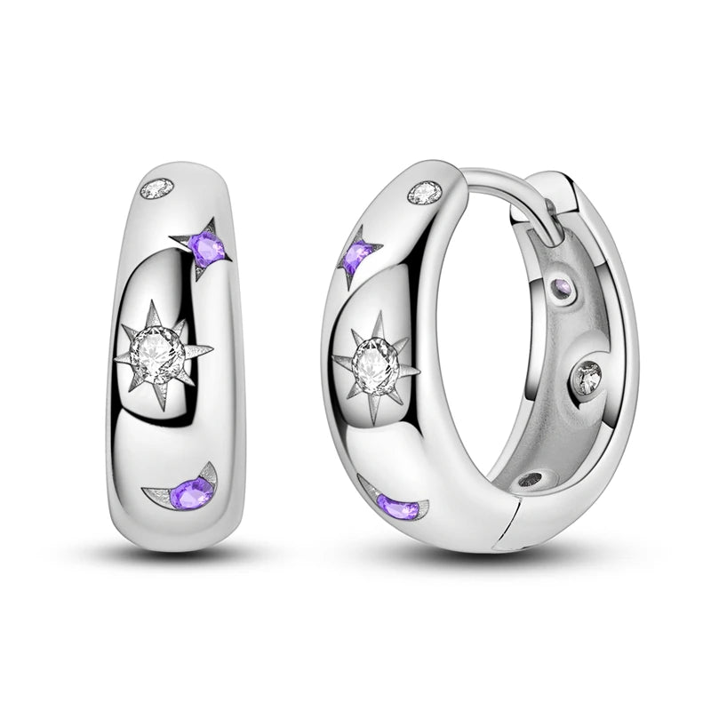 2025 neue 925 Sterling Silber Creolen Blumen Zirkon Tropfen Ohrringe Stud Für Frau Feine Geburtstag Hochzeit Schmuck Geschenke