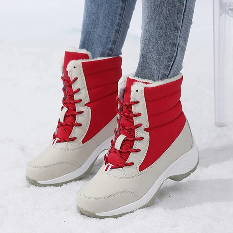 Damen Winter-Plateau-Schneestiefel
