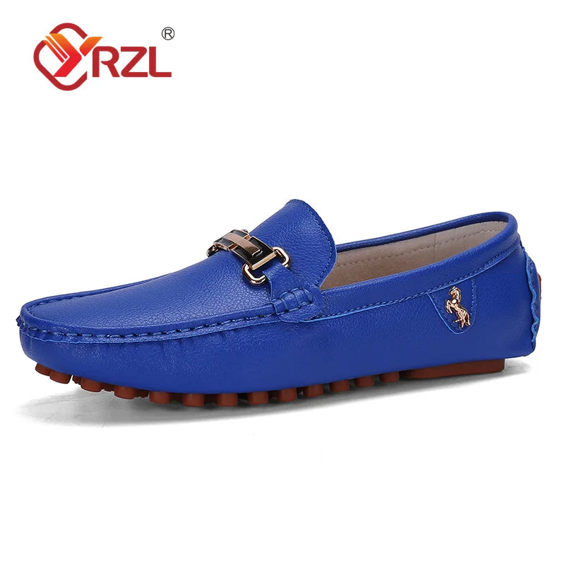 YRZL Loafer Herren Handgefertigte PU-Leder Loafer Casual Driving Flats Slip-on-Schuhe Luxuriöse bequeme Mokassins Weiße Loafer Schuhe Herren