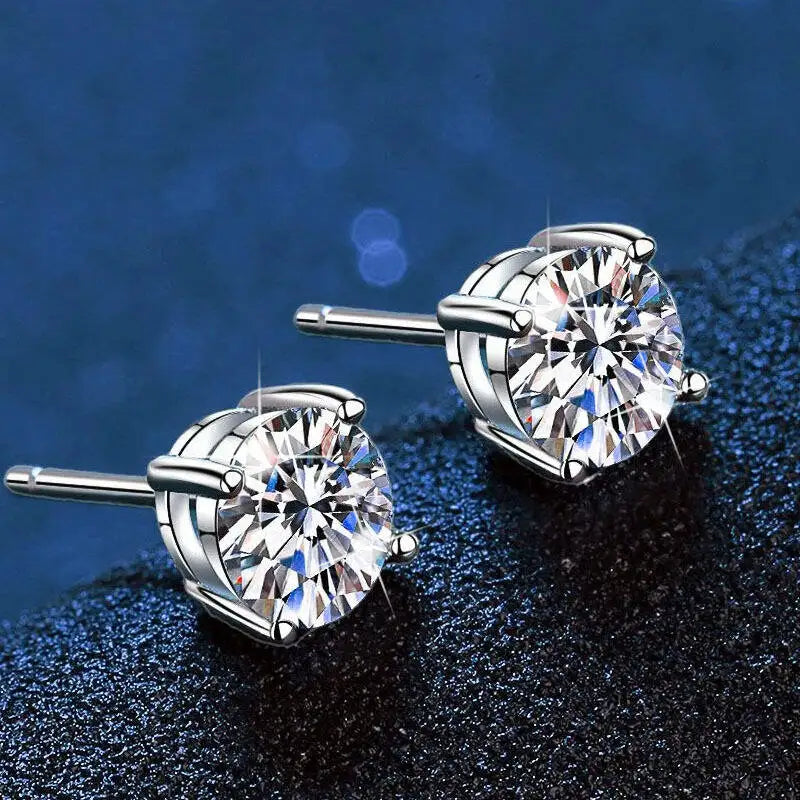 TY 2,0 ct Moissanit Ohrringe Für Frauen Lab Grown Dia Ohr Studs Sterling Sier Edlen Schmuck Geschenk S925 Sterling Silber Ohrringe