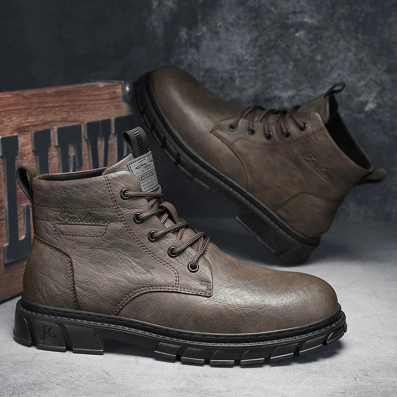 Herren Leder-Winterstiefel  Leichte High Top Outdoor & Arbeitsstiefel