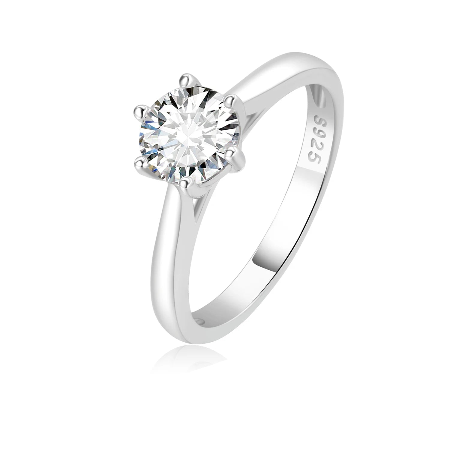 Moissanit Solitärring Silber