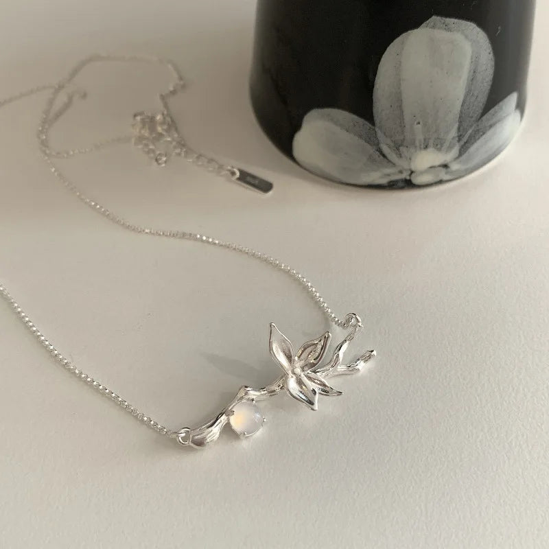 Halskette aus 925er-Sterlingsilber, schwarze Perlen, quadratisch, unregelmäßig, Punk, geometrisch, für Frauen und Mädchen, Schmuck, Geschenk, Dropshipping, Großhandel