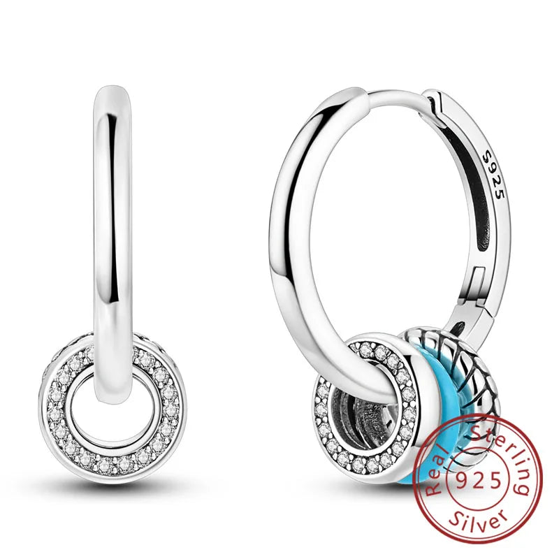 Damen-Ohrringe, 925er-Sterlingsilber, Creolen, Herz, Zirkon, Stern-Tropfenohrringe für Damen, Mode, Party, Geburtstag, Schmuck, Geschenke