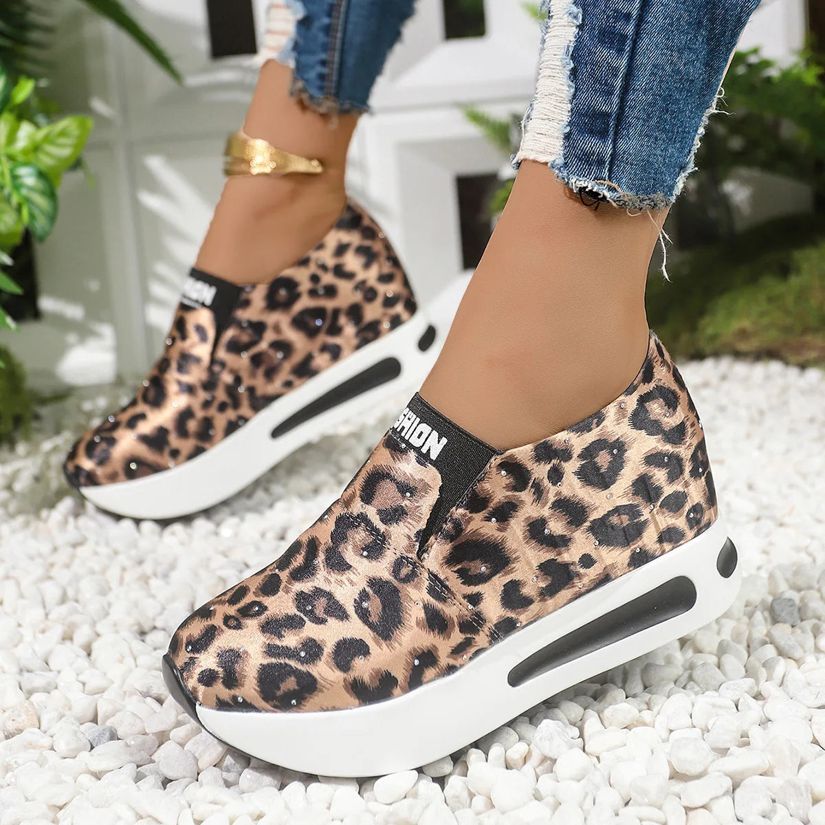 Damen Leopard Slip-On Sneaker