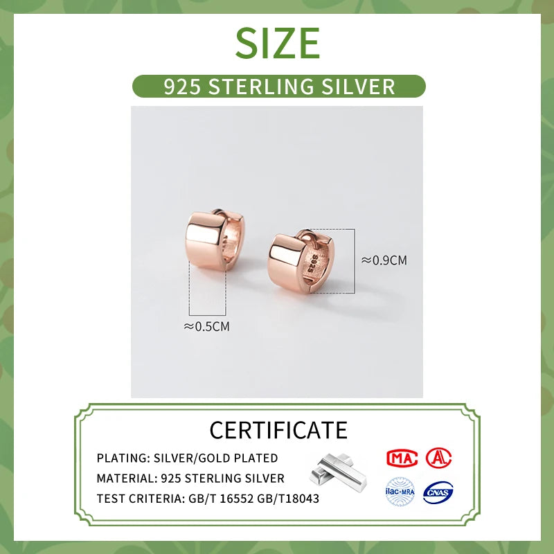 INZATT Creolen aus echtem 925er-Sterlingsilber, 5 mm breite Oberfläche, für Damen, klassischer feiner Schmuck, minimalistische Accessoires