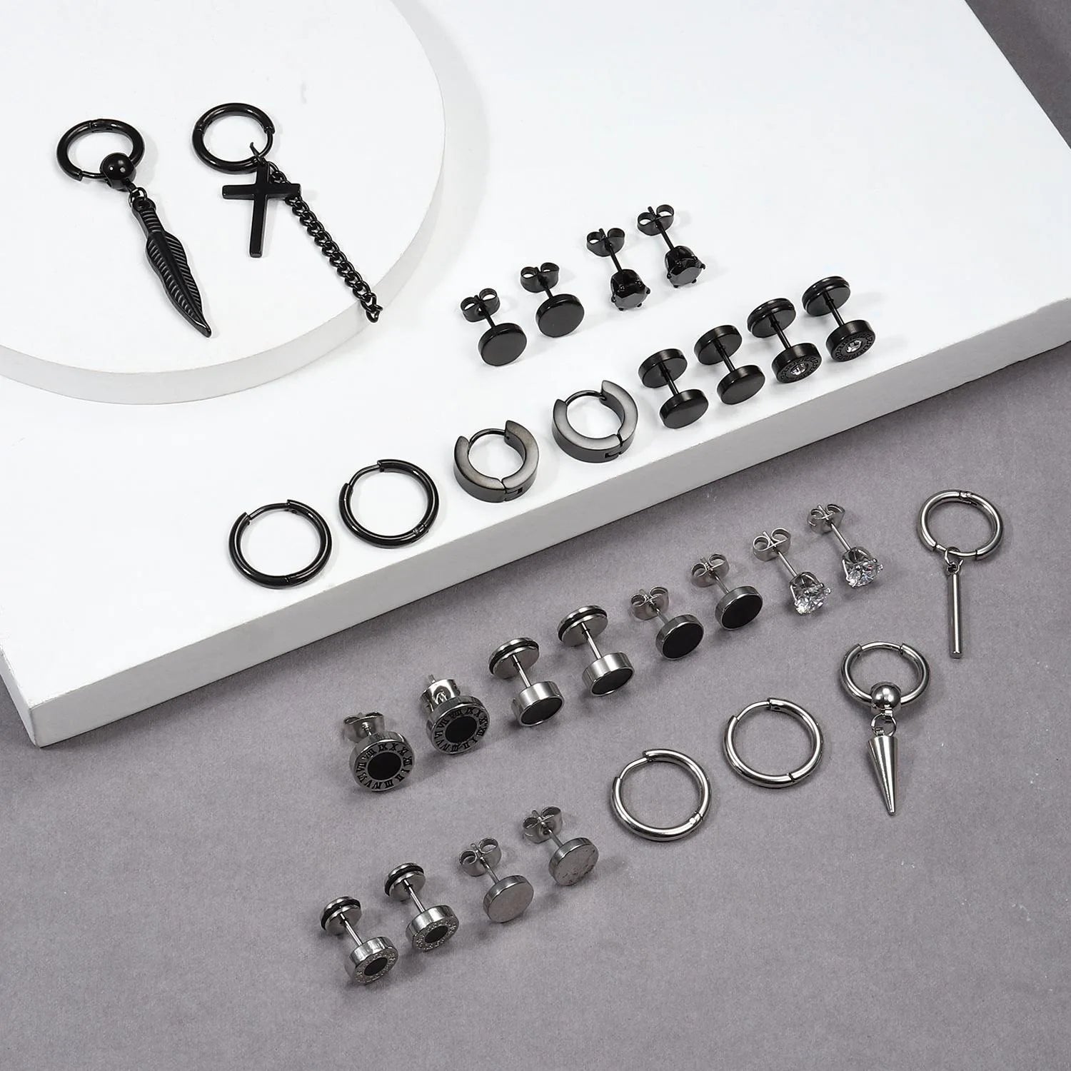 Gothic Edelstahl  Herren und damen  Ohrringe