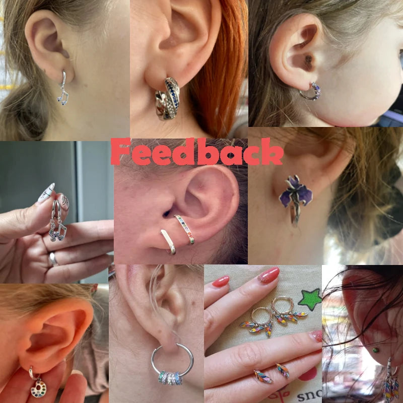 Creolen aus 925er-Sterlingsilber, Mond, Sonne, Original-Ohrring, Anhänger, Zirkon, Herzform, Stern-Ohrring, für Frauen und Mädchen, zur Herstellung von Schmuck