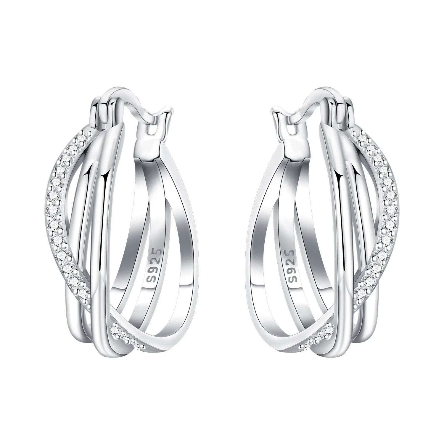 Heißer Verkauf 925 Sterling Silber Klassische Multi Ring Ohrringe Serie Tropfen Ohrringe Für Frauen Party Feines Geschenk Elegante Geburtstag Schmuck