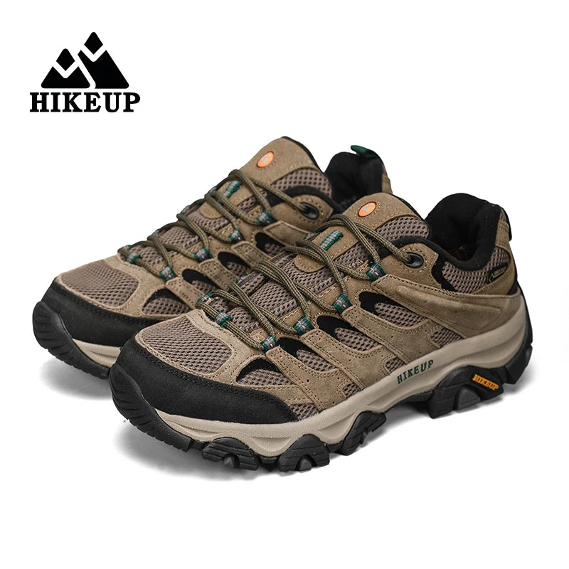 HIKEUP Turnschuhe für Männer Wanderschuhe Leder Trekking Stiefel Frauen Camping Jagd Herren Berg Taktische Stiefeletten Laufen Sneaker