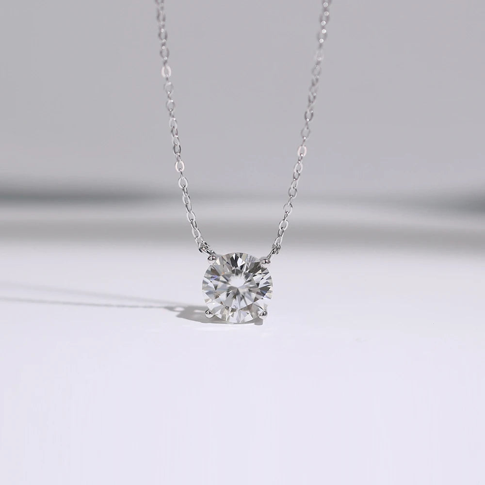 Joyce Kelly 1/2/3/5 Karat Moissanit-Halskette für Damen, 925er Sterlingsilber, Hochzeit, Brautschmuck, edler Schmuck für Damen