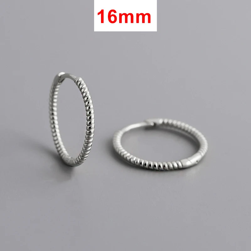 INZATT Echt 925 Sterling Silber Twisted Rope Form 18 Karat Creolen für Frauen Klassischen Feinen Schmuck Geometrische Zubehör
