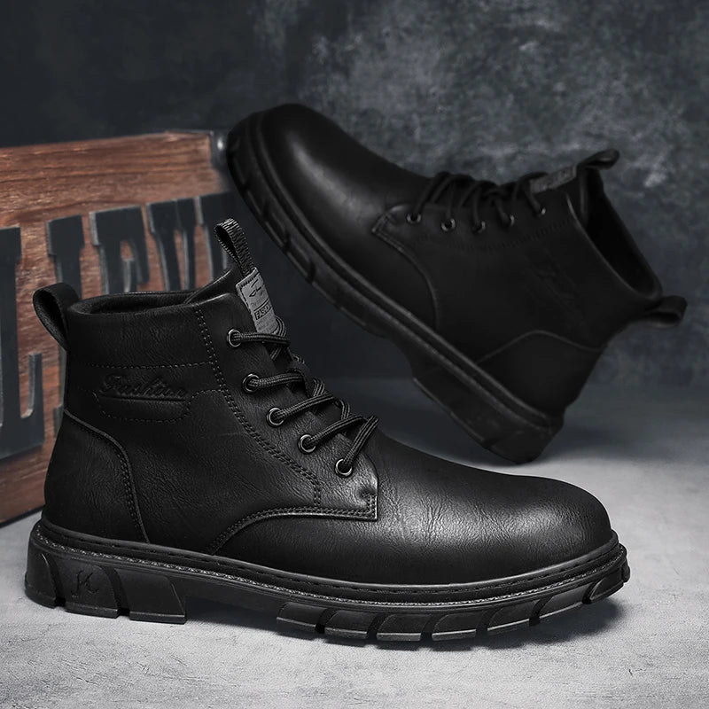 Herren Leder-Winterstiefel  Leichte High Top Outdoor & Arbeitsstiefel