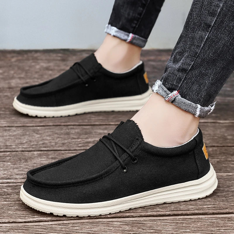 2025 neue männer Turnschuhe Sommer Atmungsaktive Männer Laufschuhe Stoff Licht Keine-Rutsch Komfortable Outdoor Walking Schuhe Loafer