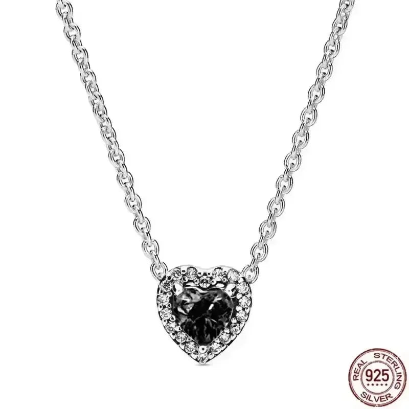 Heißer Verkauf 925er Sterlingsilber klassische quadratische herzförmige Schleife Halskette exquisite Luxus Damen Charm Schmuck Festival Geschenke