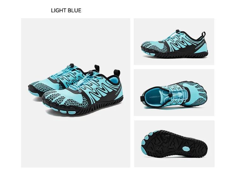 HOBIBEAR Barfußschuhe mit breiter Zehenpartie für Unisex, Kunstleder, Outdoor-Walking-Sneaker, Zero Drop, minimalistische Schuhe mit elastischem Band