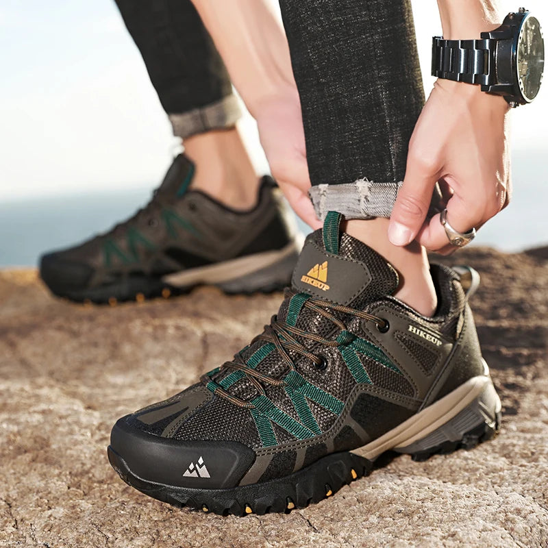 HIKEUP Atmungsaktive Dämpfung Rutschfeste Turnschuhe Herren Wanderschuhe Laufen Trekking Turnschuhe Outdoor Bergsportschuhe für Männer
