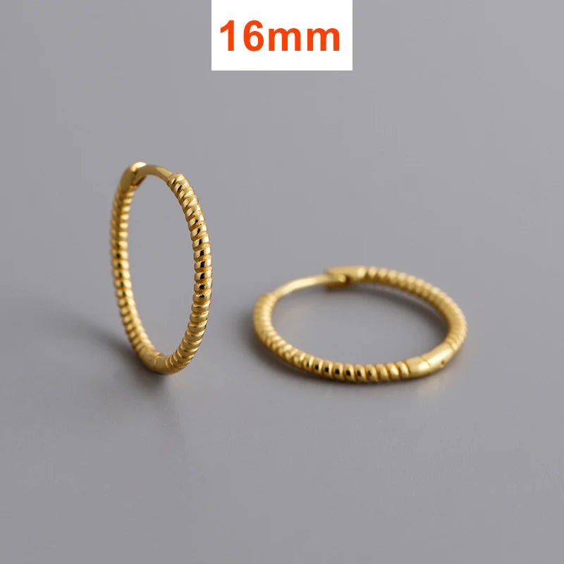 INZATT Echt 925 Sterling Silber Twisted Rope Form 18 Karat Creolen für Frauen Klassischen Feinen Schmuck Geometrische Zubehör