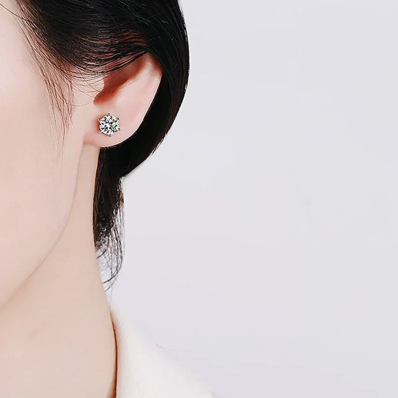 BIJOUX STORY 0,5-2 ct Moissanit Schraube Ohrstecker D Farbe 925 Sterling Silber Diamant Ohrringe Für Frauen Hochzeit Edlen Schmuck