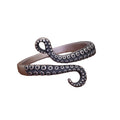 925er Silberring Oktopus-Tentakel Verstellbares Design im Gothic Retro-Punk-Stil