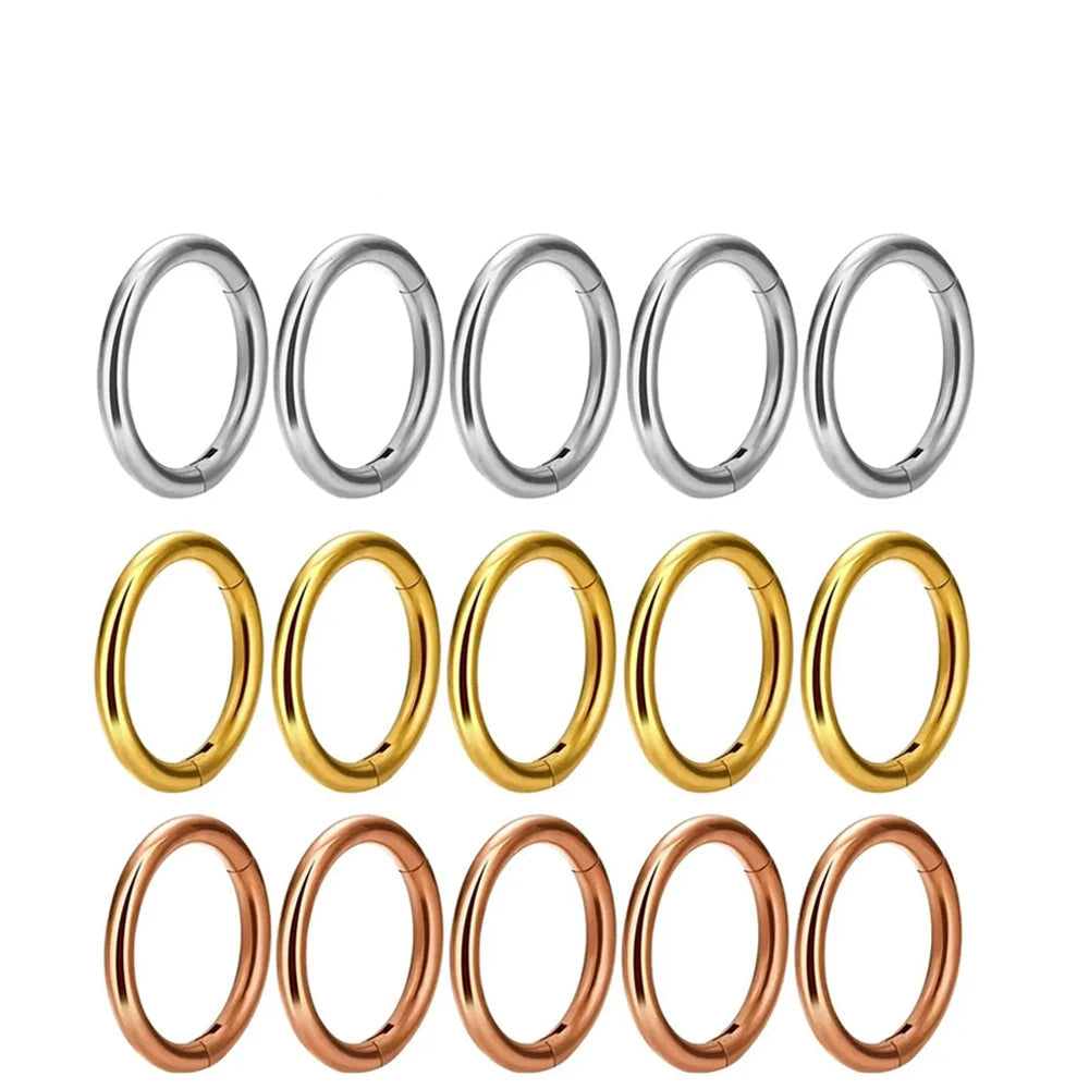 10/50PCS G23 Titan Nasenring Für Frauen Piercing Schmuck Runde Ohrring Hoop 16/18/20G Ohr Tragus Knorpel Helix Körper Schmuck