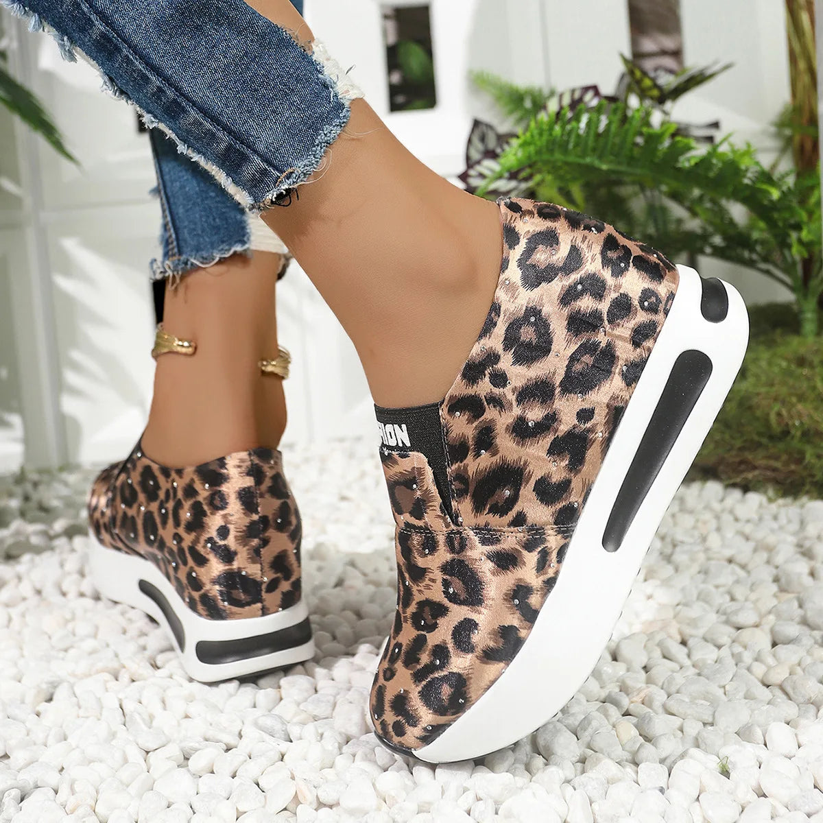 Damen Leopard Slip-On Sneaker