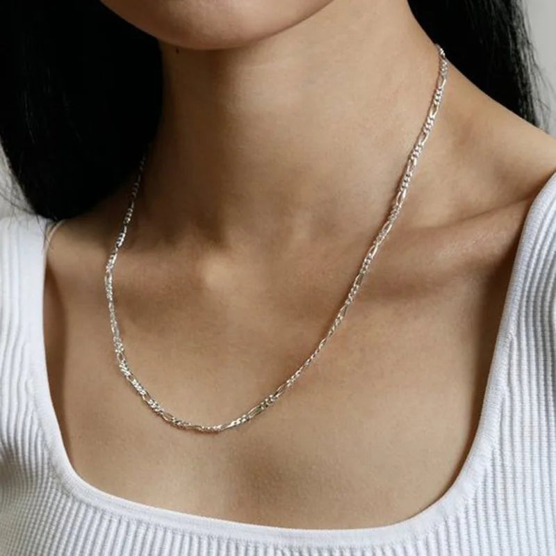 925er Sterlingsilber Figaro-Kette