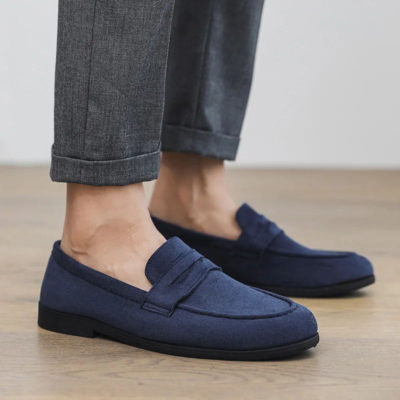Herbst Wildleder Loafer Mann Große Größe 45 Komfort Slip-on Casual Schuhe Männer Wohnungen Retro Braun Mokassins Für Männer zapatos de hombre