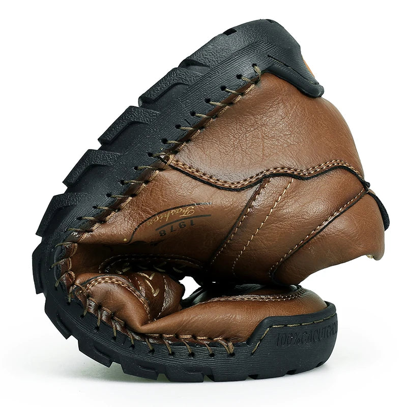 Handgemachte Herren Leder-Sneaker Boots – Atmungsaktiv, Outdoor Casual